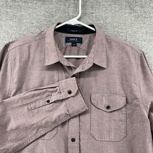 Roark Classic Fit Shirt Men Sz Large Mauve Long Sleeve Organic Cotton Button Up